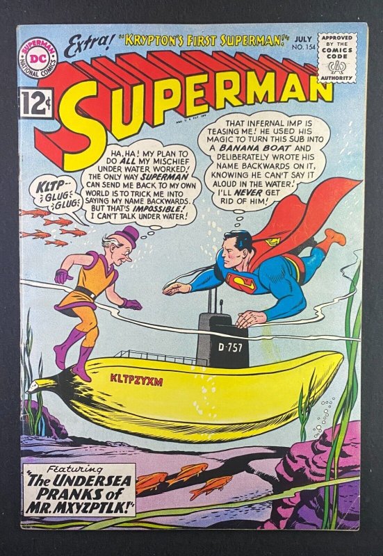 Superman #154 (DC Comics, 1939), raw comic book in FN+ 6.5 condition — front cover