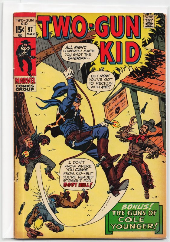 Two-Gun Kid #97 (Marvel Comics, 1971), raw, ungraded comic book — front cover