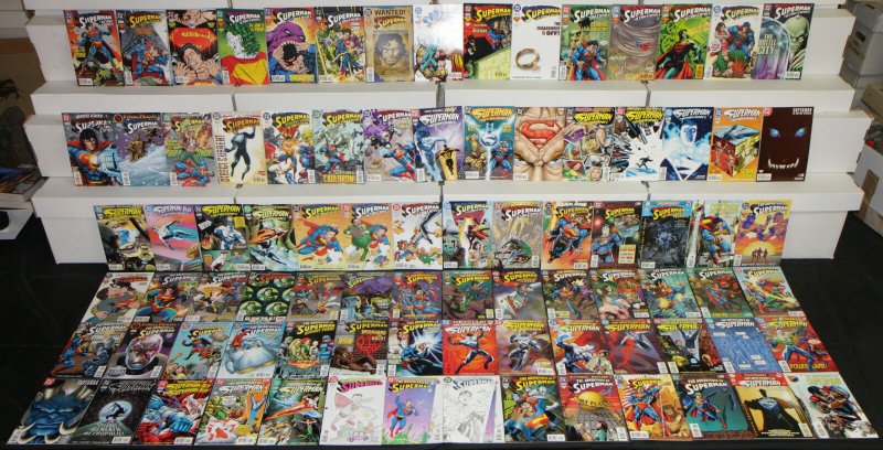 Modern DC Superman Titles 86pc Count High Grade Comic Lot Action Adventures JLA (DC Comics), raw, ungraded comic book — front cover