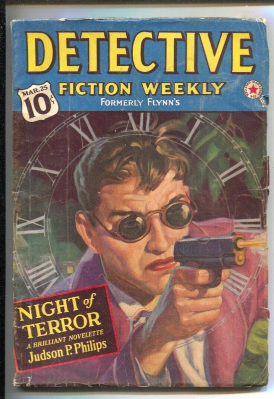 Pulp: Detective Fiction Weekly 3/25/1939-Munsey-Striking Gunman Cover-Hardbo..., raw, ungraded comic book — front cover