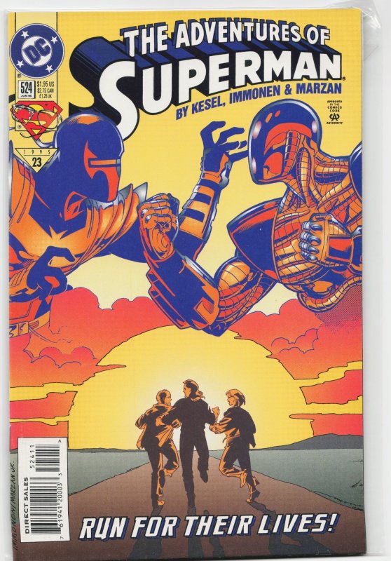 Adventures of Superman #524 (DC Comics, 1995), raw, ungraded comic book — front cover