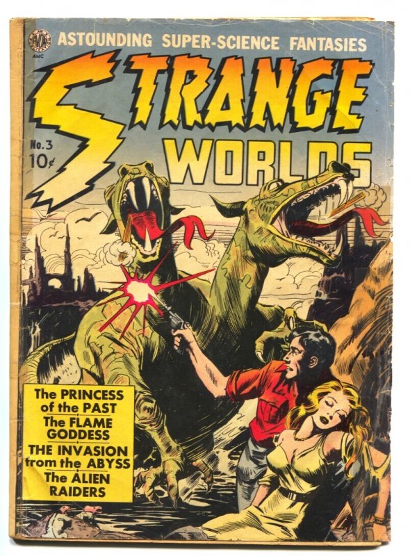 Strange Worlds #3 (Avon Periodicals, 1951), raw, ungraded comic book — front cover