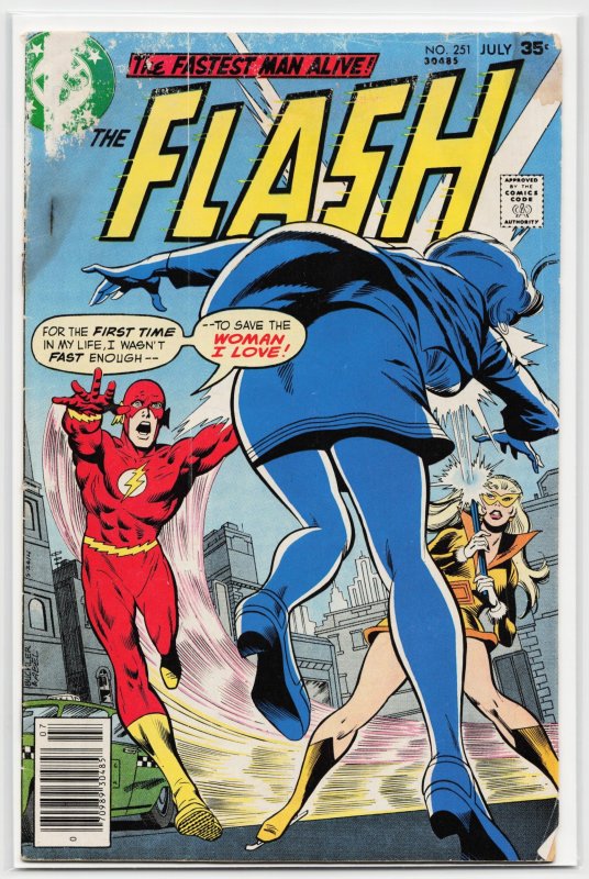The Flash #251 (DC Comics, 1977), raw, ungraded comic book — front cover