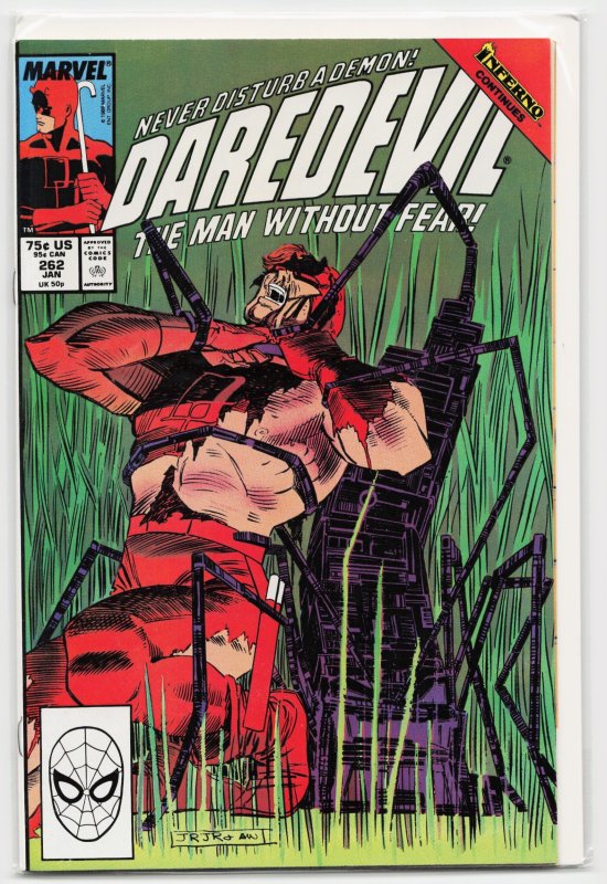 Daredevil #262 (Marvel Comics, 1989), raw, ungraded comic book — front cover