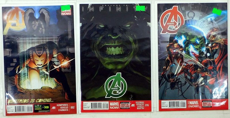 Avengers Lot of 3 #16, 25, A.I. 2 (2013) Marvel Comics 1st Print Comic Books (Marvel Comics, 2013), raw, ungraded comic book — front cover