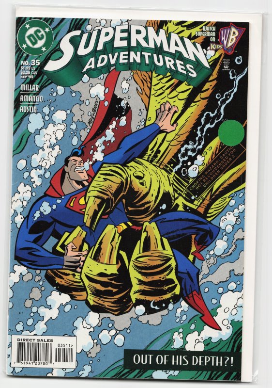 Superman Adventures #35 (DC Comics, 1999), raw, ungraded comic book — front cover