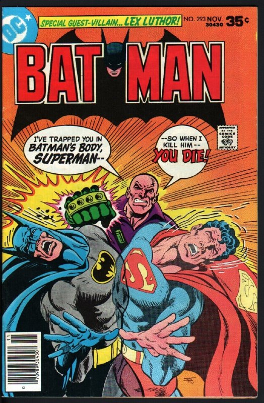 Batman #293-1977-Dc Vf-Movie Issue-Superman-Lex Luthor (DC Comics, 1977), raw, ungraded comic book — front cover