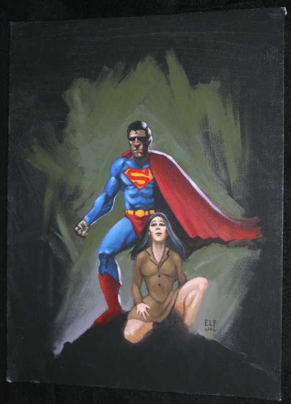 Superman and Lois Lane Painting - 2002 Signed art by ELF (2002), raw, ungraded comic book — front cover