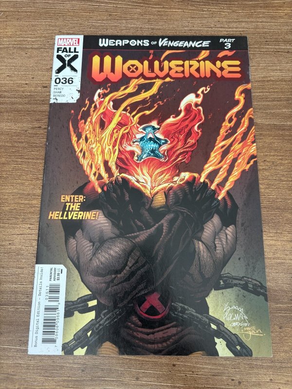 Wolverine #36 (Marvel Comics, 2023), raw comic book in NM condition — front cover