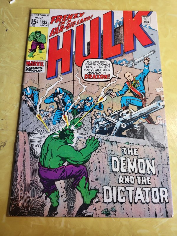 The Incredible Hulk #133 (Marvel Comics, 1970), raw, ungraded comic book — front cover