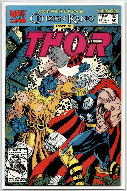 The Mighty Thor Annual #17 (Marvel Comics, 1992), raw, ungraded comic book — front cover