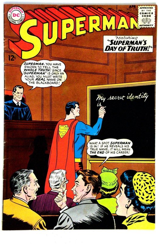Superman #178 (DC Comics, 1965), raw comic book in VG/FN condition — front cover