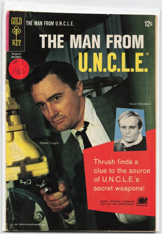 The Man from U.n.c.l.e #3 (1965), raw, ungraded comic book — front cover