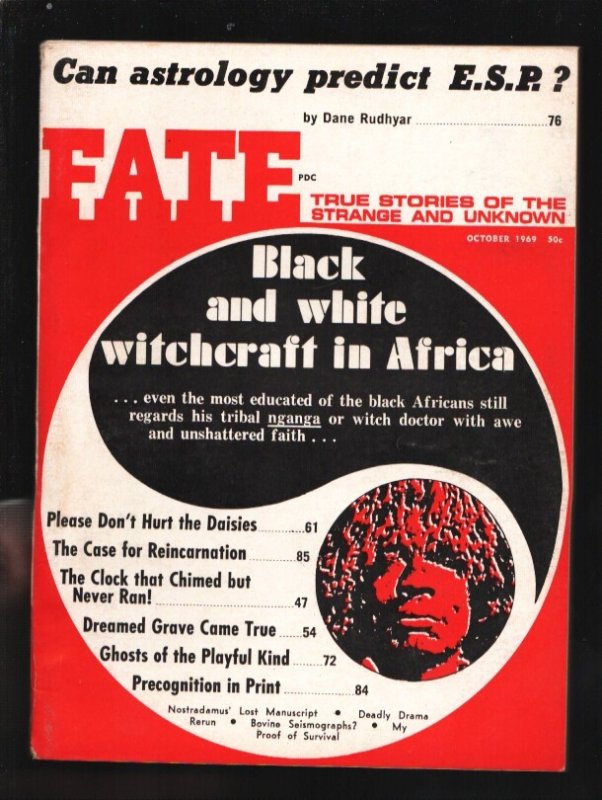 Fate 10/1969-Clark-Black & White Witchcraft in Africa-Case for Reincarnation-Mys, raw, ungraded comic book — front cover