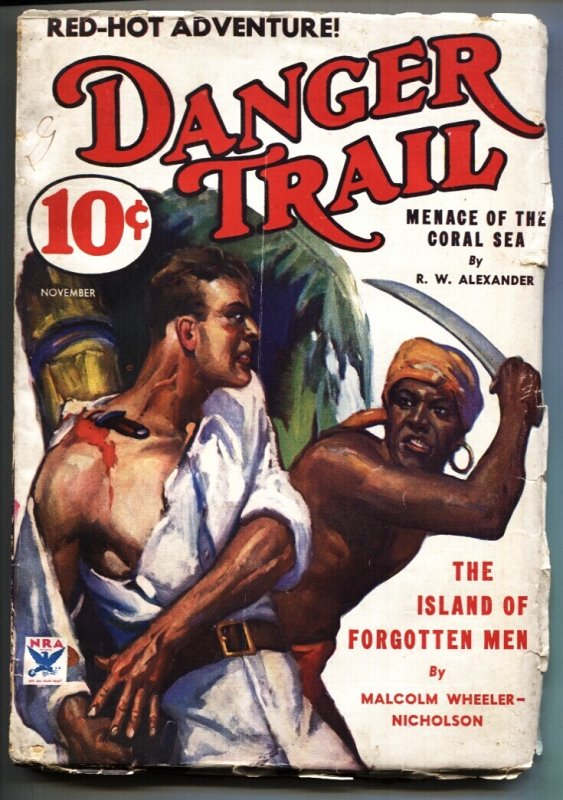 Pulp: Danger Trail #1 (Dell Comics, 1933), raw, ungraded comic book — front cover