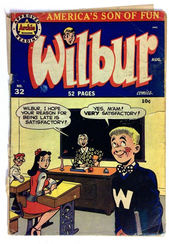 Wilbur #32 (MLJ Magazines, 1950), raw comic book in FR condition — front cover