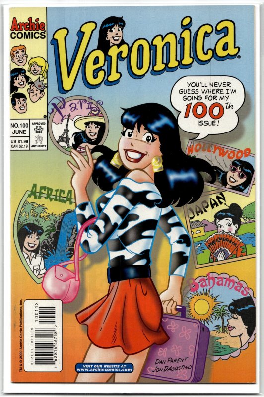 Veronica #100 (2000), raw, ungraded comic book — front cover