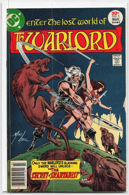 Warlord #5 (1977), raw, ungraded comic book — front cover