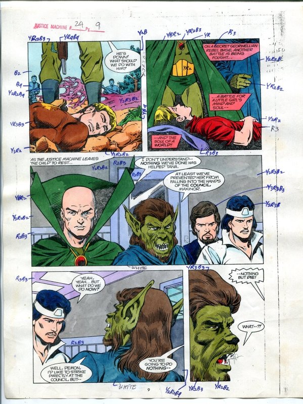 Justice Machine #24 (Comico, 1988), raw, ungraded comic book — front cover
