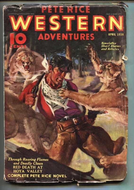 Pete Rice April 1936- Street and Smith Pulp- R.G. Harris-Western (Street & Smith, 1936), raw, ungraded comic book — front cover
