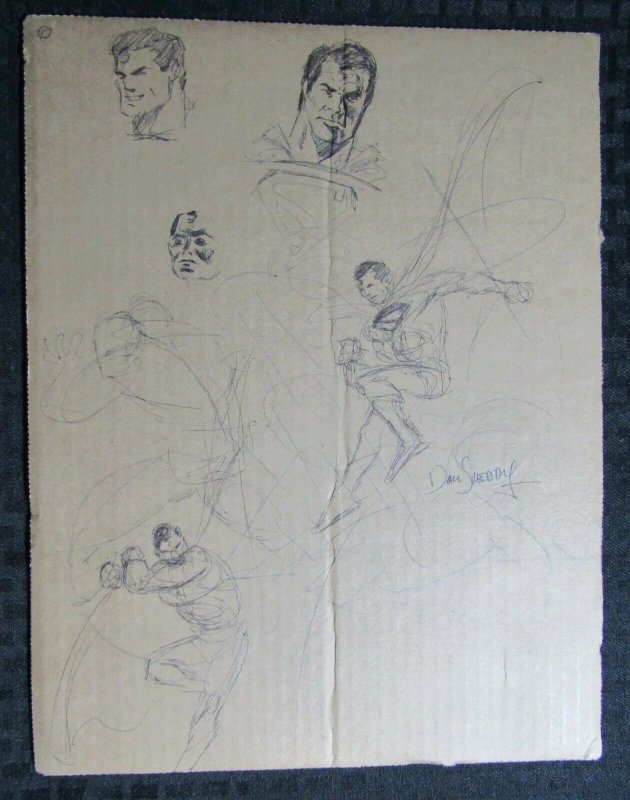 Superman Sketches & Doodles on Cardboard by Dan Sheddy 10x13 FN 6.0, raw comic book in FN 6.0 condition — front cover