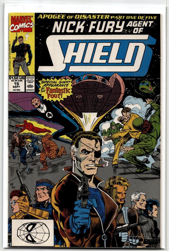 Nick Fury, Agent of SHIELD #15 (Marvel Comics, 1990), raw, ungraded comic book — front cover