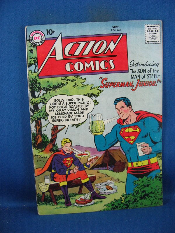 Action Comics #232 (DC Comics, 1957), raw comic book in VF condition — front cover