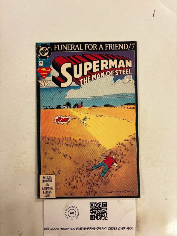 Superman the Man of Steel #21 (DC Comics, 1993), raw comic book in NM condition — front cover