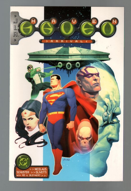 JLA Haven Arrival-Ashley Jayne Nicolaus-TPB-trade, raw, ungraded comic book — front cover
