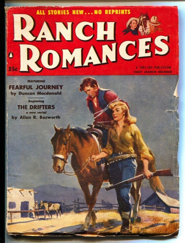 Ranch Romances 1st 3/1956 Unique Gerald McCann Cover-Everett Raymond Kinstler-Je, raw, ungraded comic book — front cover