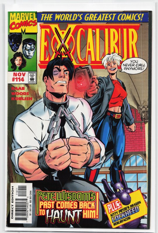 Excalibur #114 (Marvel Comics, 1997), raw, ungraded comic book — front cover