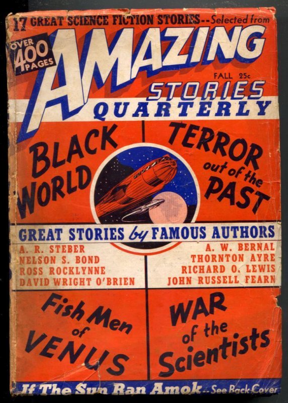 Pulp: Amazing Stories Quarterly Pulp Fall 1940- Fish Men of Venus (1940), raw, ungraded comic book — front cover