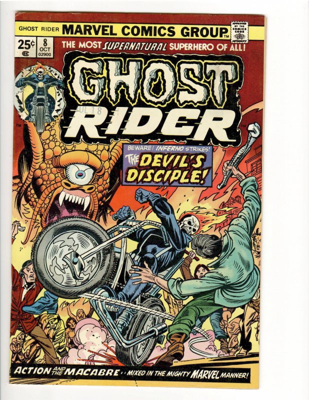 Ghost Rider #8 (Marvel Comics), raw comic book in VF/NM 9.0 condition — front cover