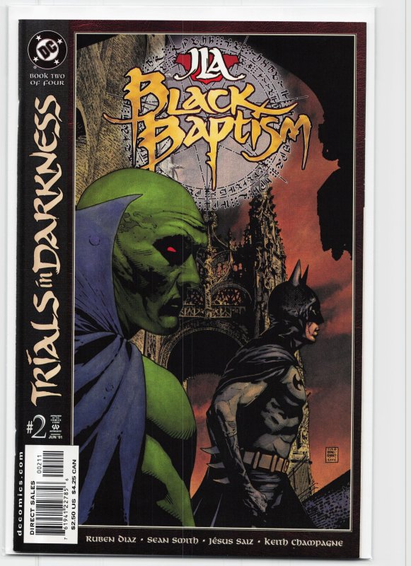 JLA: Black Baptism #2 (2001), raw, ungraded comic book — front cover