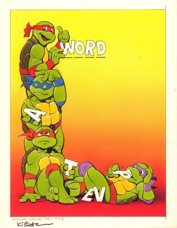 Teenage Mutant Ninja Turtles Color Puzzle Page TMNT Magazine 1991 by Ken Steacy (1991), raw, ungraded comic book — front cover