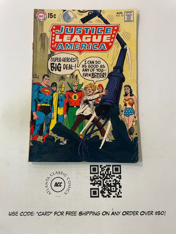 Justice League of America #73 (DC Comics), raw comic book in VF- condition — front cover