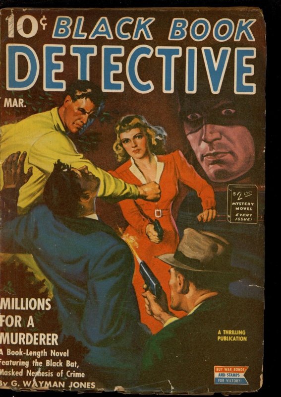 Black Book Detective Magazine - 03/43 - Condition: VG - Hero Pulp - 73404, raw comic book in VG condition — front cover