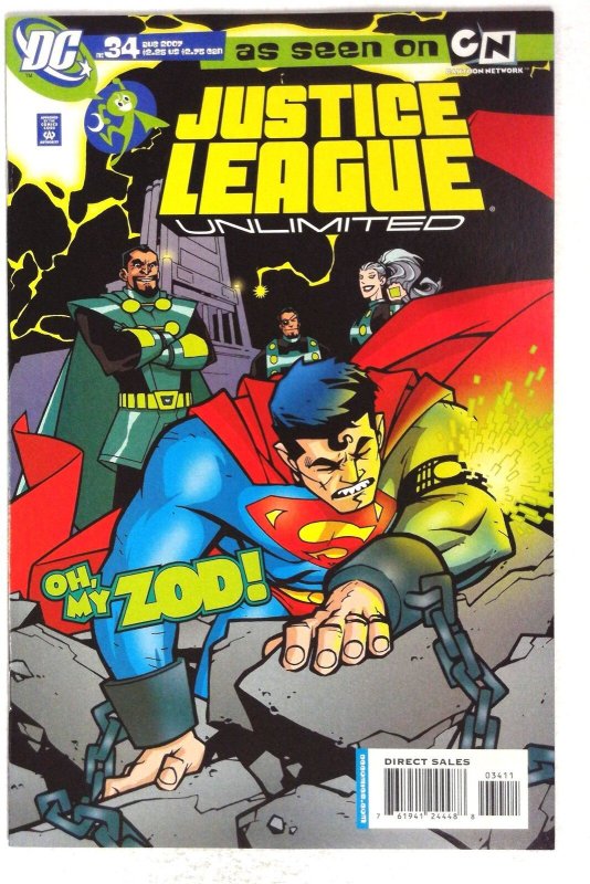 Justice League Unlimited #34 (DC Comics, 2007), raw comic book in NM- condition — front cover
