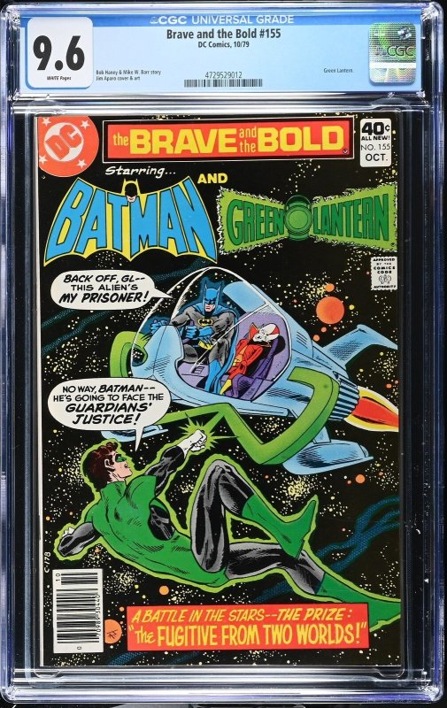Brave and the Bold #155 (DC Comics, 1979), CGC 9.6 graded comic book, Universal Blue label — front cover in its holder