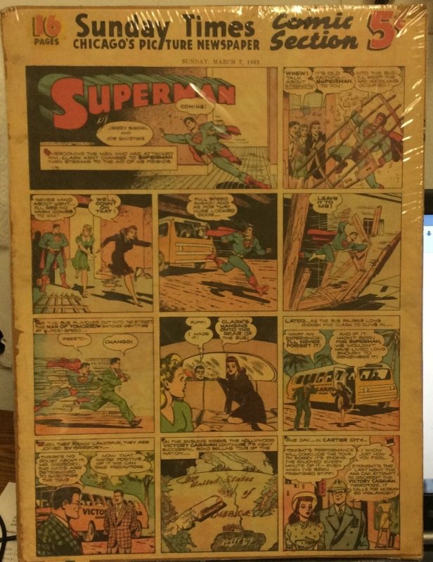 Chicago Sunday Times March #7 (DC Comics, 1943), raw, ungraded comic book — front cover
