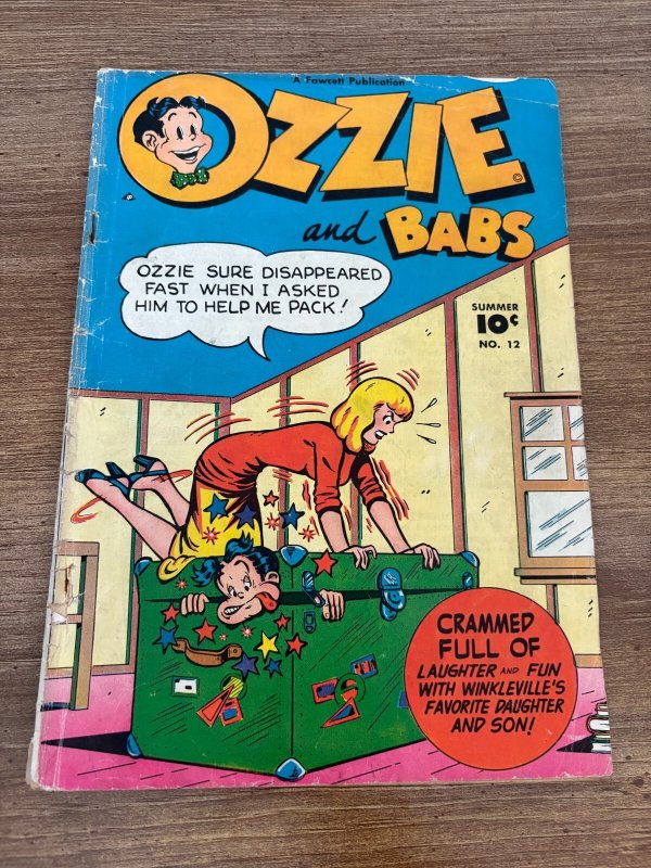 Ozzie & Babs #12 (Fawcett Publications), raw comic book in VG condition — front cover