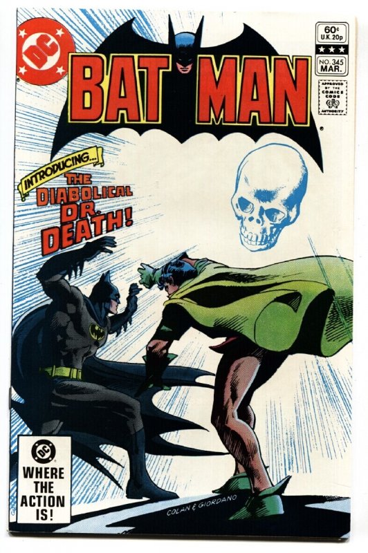 Batman #345 (DC Comics, 1982), raw comic book in VF+ condition — front cover