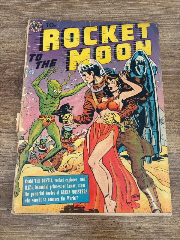 To the Rocket Moon #1 (1951), raw comic book in GD condition — front cover