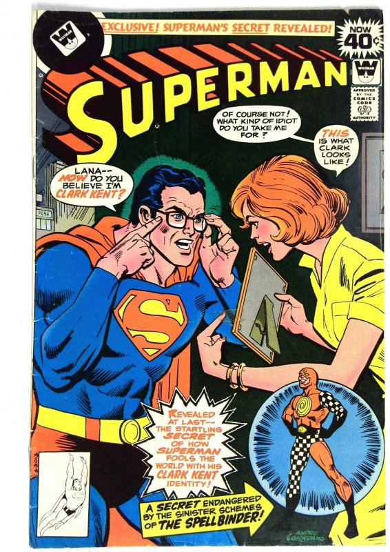 Superman #330 (DC Comics, 1978), raw comic book in VG condition — front cover