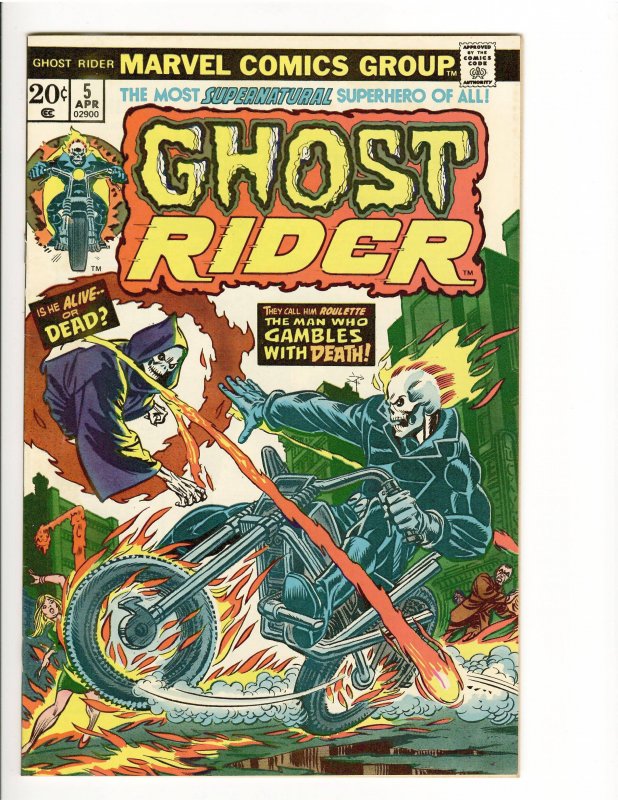 Ghost Rider #5 (Marvel Comics, 1990), raw comic book in NM 9.4 condition — front cover