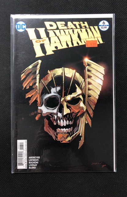 Death of Hawkman #6 (2017), raw, ungraded comic book — front cover