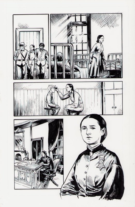 Civil War Clara Barton Nurse Who Started the Red Cross - Ink Art - Karl Moline, raw, ungraded comic book — front cover