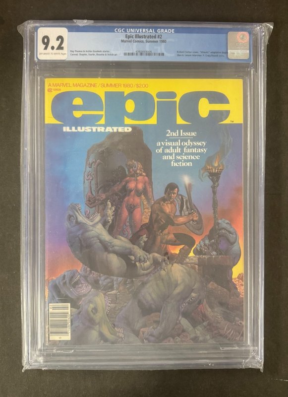 Epic Illustrated (1980) #2, 3, 7, 15 CGC 9.2, 7.5, 9.2, 9.0 First Dreadstar Set (1980), CGC graded comic book, Universal Blue label — front cover in its holder