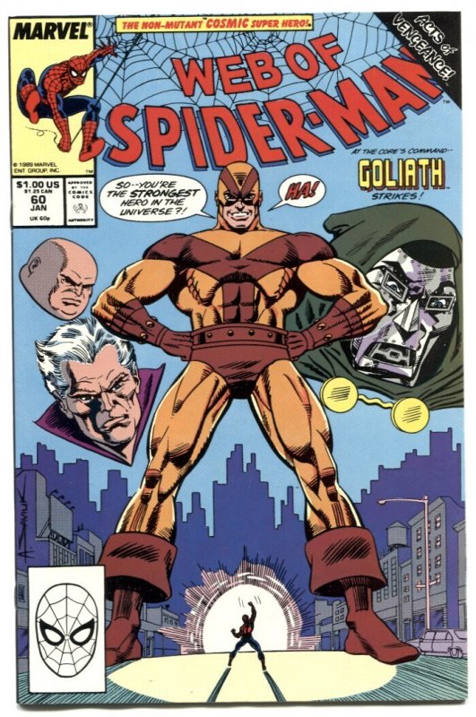 Web of Spider-Man #60 (Marvel Comics, 1990), raw comic book in NM condition — front cover