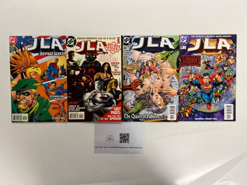 4 JLA DC Comic Books # 1 2 41 48 Batman Superman Wonder Woman Robin 39 JS44, raw, ungraded comic book — front cover